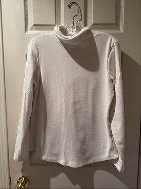 Classic White Turtleneck Long Sleeve Top